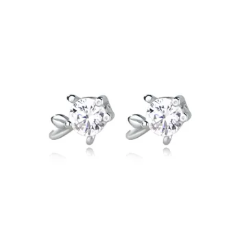 WANLIACC S999 Fine Silver 'Forever With You' Stud Earrings Women's