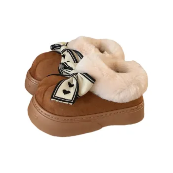 Thin Strips Cotton Slippers Women's, Brown