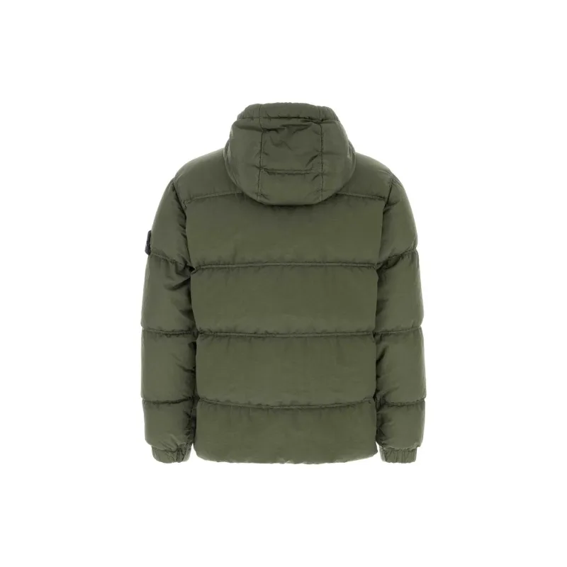 STONE ISLAND Logo Patch Hooded Puffer Jacket-1