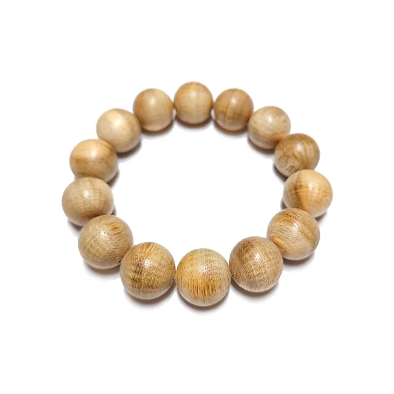 Guansha Agarwood Plain Circle Beaded Bracelet Unisex-0