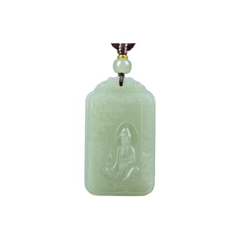 Jing Ruyu Hetian Jade Necklaces Pale Greenish White Jade Unisex