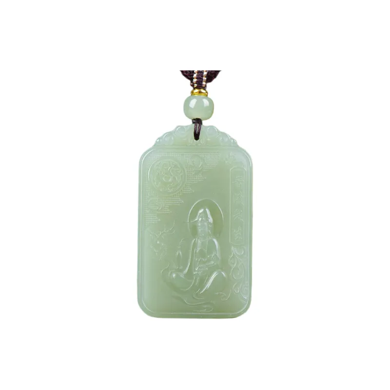 Jing Ruyu Hetian Jade Necklaces Pale Greenish White Jade Unisex-0