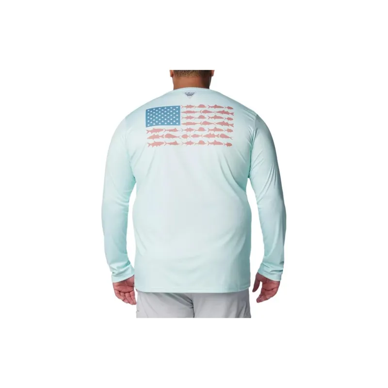 Columbia PFG Terminal Tackle Fish Flag T-Shirt Men's Ice Blue-1