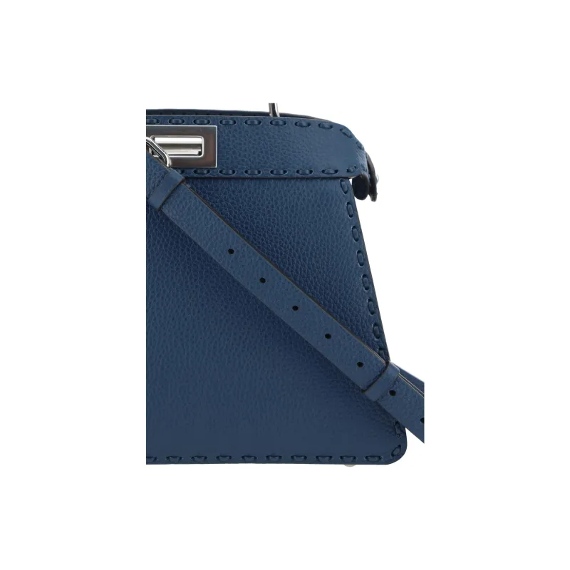FENDI Calfskin Shoulder Bag, Crossbody Bag, Handbag Women's Blue-3