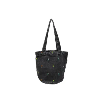Yalu Denim Shoulder Bag Regular Women's Black/Dark Blue/Light Blue