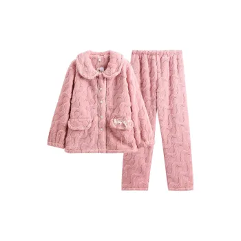 FENTENG Pajama Set Women's Warm Pink