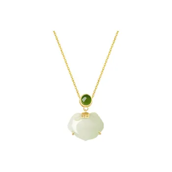 GOLDFISH ALLEY Hetian Jade Necklaces Pale Greenish White Jade Women's