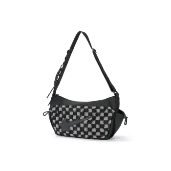 L&M Oxford Shoulder Bag Crossbody Bag Unisex Plaid Black