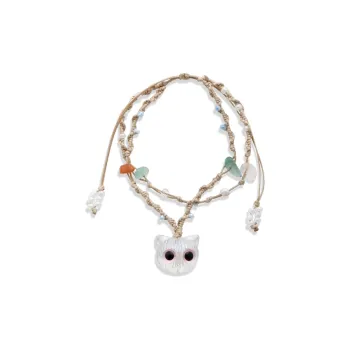 WANLIACC Fabric Big Eye Cat Bracelet Unisex