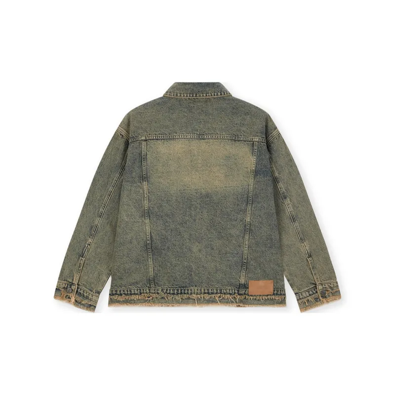 BONELESS Denim Jacket Unisex Yellow Mud-1
