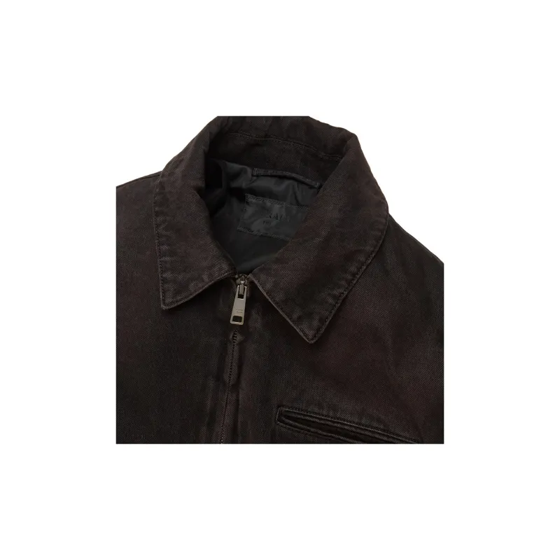 PRADA Zip Up Padded Denim Bomber Jacket-6
