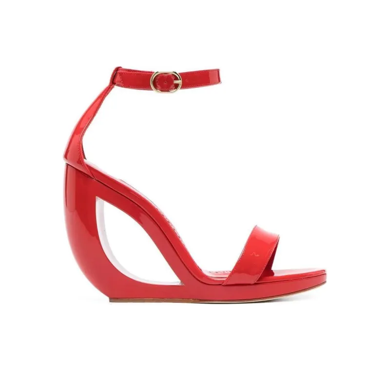 MANOLO BLAHNIK Rocar One Strap Sandals Women's Red-4