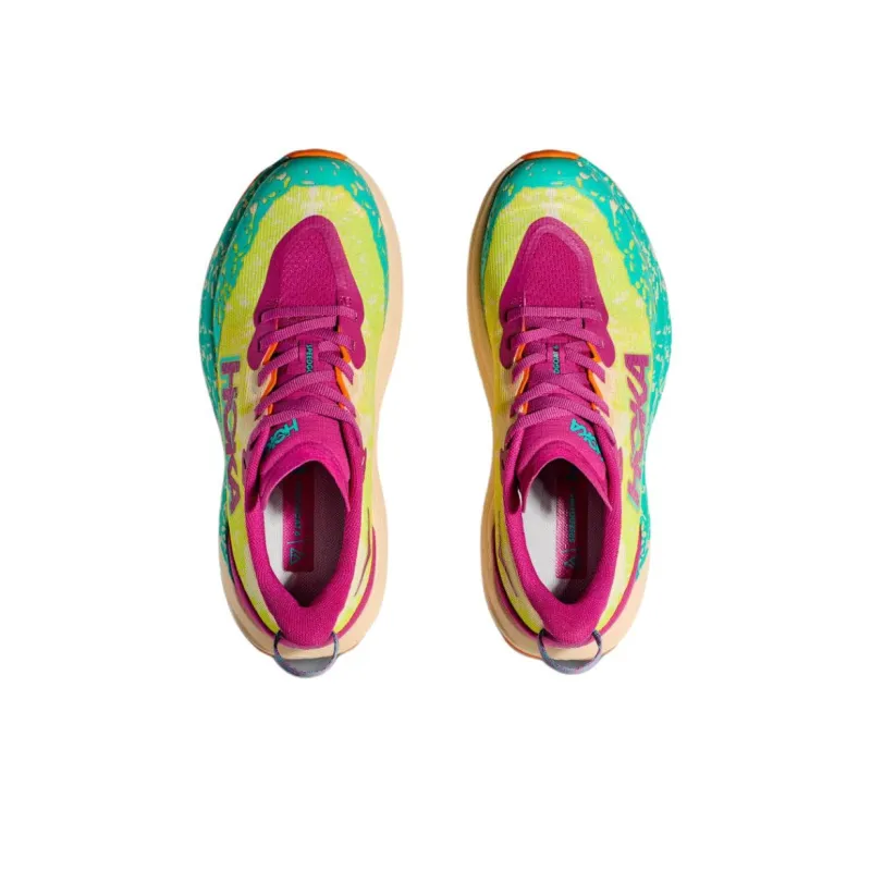 HOKA ONE ONE SPEEDGOAT 6 Anti Slip Wear Resistant Low Top Kids' Running Shoes Purple Yellow Green Teenagers-3