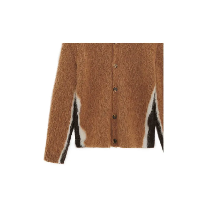 LOEWE Textured Fabric Long Sleeve Cardigan-4
