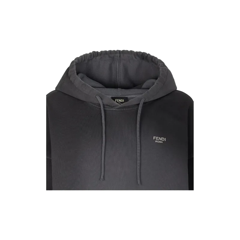 FENDI Logo lettering Cotton Hoodie-4