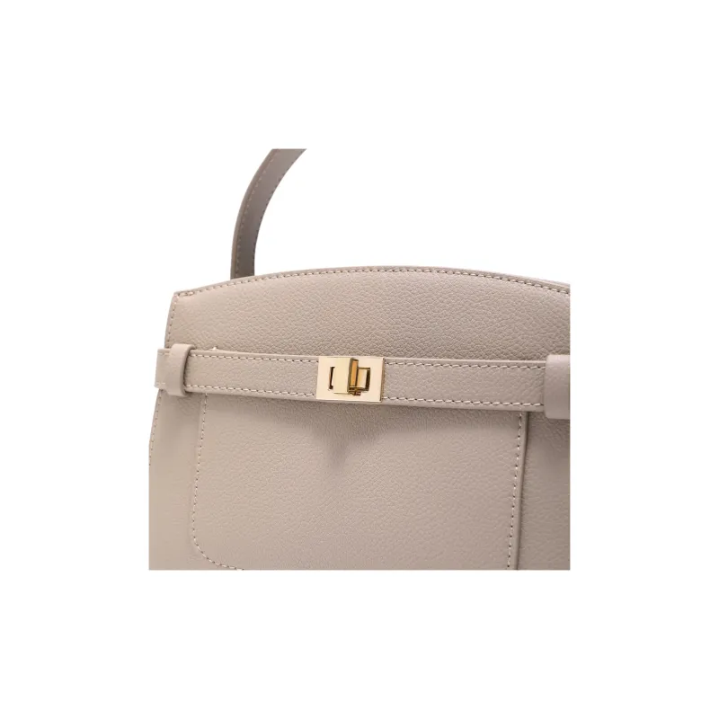 BELLE Split Cow Leather Kelly Bag, Shoulder Bag, Crossbody Bag, Handbag Medium Size Women's Multicolor-16