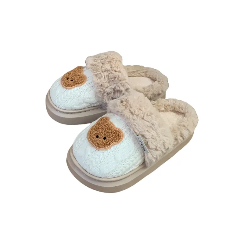 Thin Strips Cotton Slippers, Home Slippers Women's Khaki-7