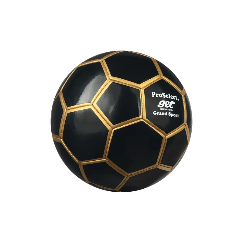 ProSelect Size 5 Soccer PVC Machine Stitched Soccer Ball Unisex Black Gold-5