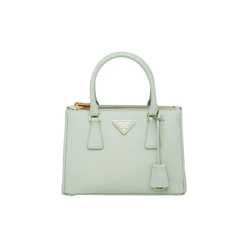 PRADA Galleria Killer Bag Cow Leather Shoulder Bag Small Size Women's Aqua Green-0