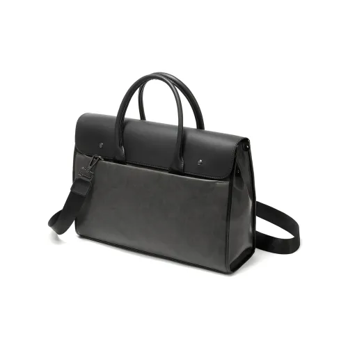 Yawei Kuroda PU Artificial Leather Bonded Crossbody Bag Handbag Large Size Men's Black Gray Color