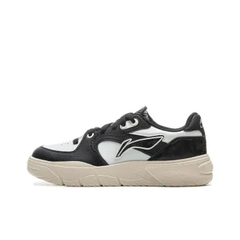 LiNing Slip Resistant And Breathable Low Top Skateboard Shoes Men's Black White