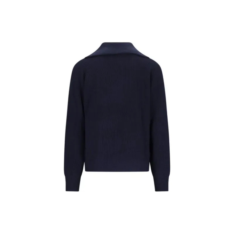 Maison Kitsune Fox Patch Long Sleeved Waffle Knitted Jumper-1