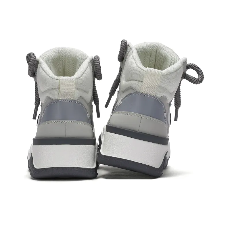 JEEP SPIRIT Coverage Slip Resistant Water Resistant Wear Resistant Height Increasing Skateboard Shoes Men's White Gray-4