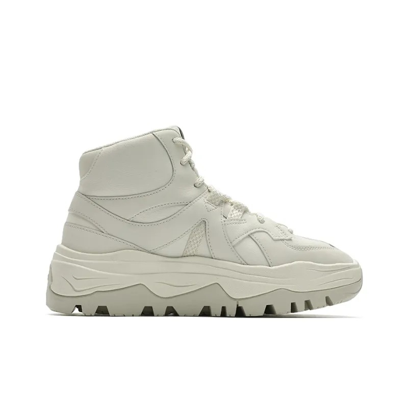 FILA Anti-Slip Wear-Resistant High-Top Casual Shoes Women's Bamboo Shoot White-1
