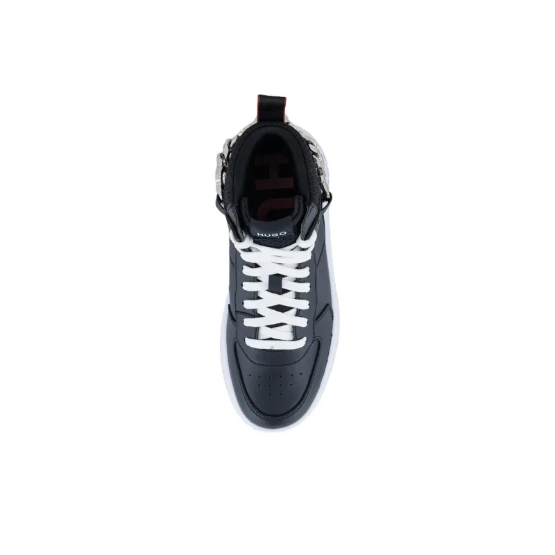HUGO BOSS Cushioning Wear-Resistant High-Top Skateboard Shoes Women's Black-3