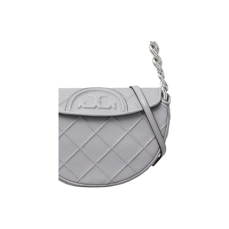 TORY BURCH Fleming Grained Calfskin Handbag Shoulder Bag Crossbody Bag Mini Women's Blue Purple-2