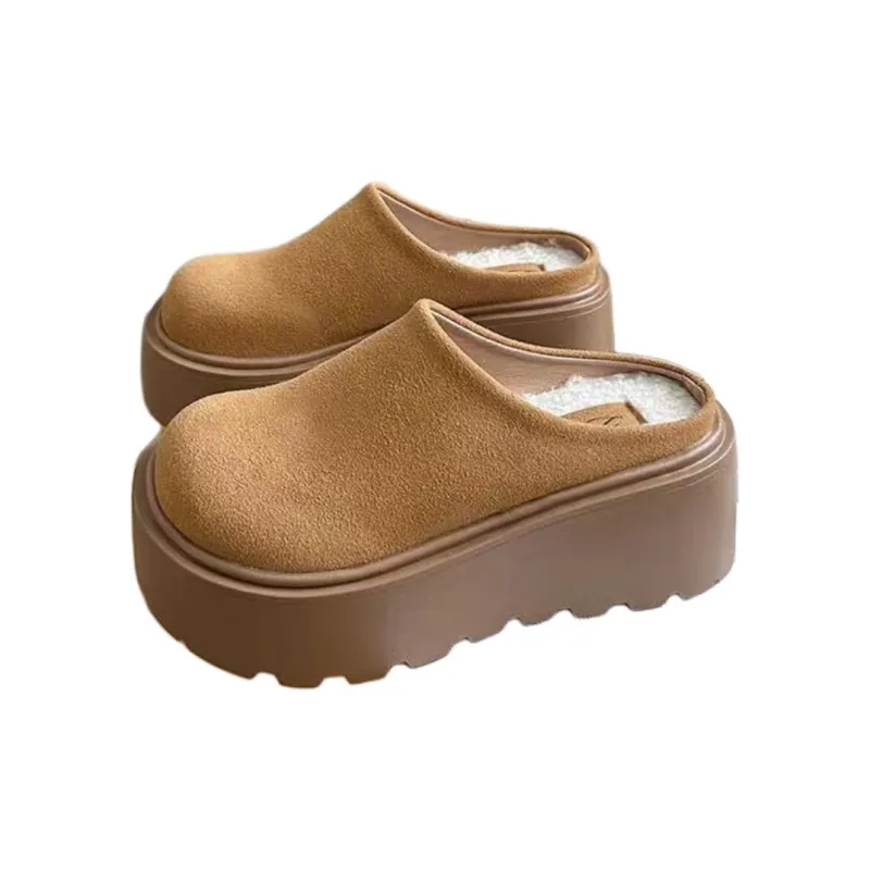 ALPLUME Women's Home Slippers Dark Brown Camel-10