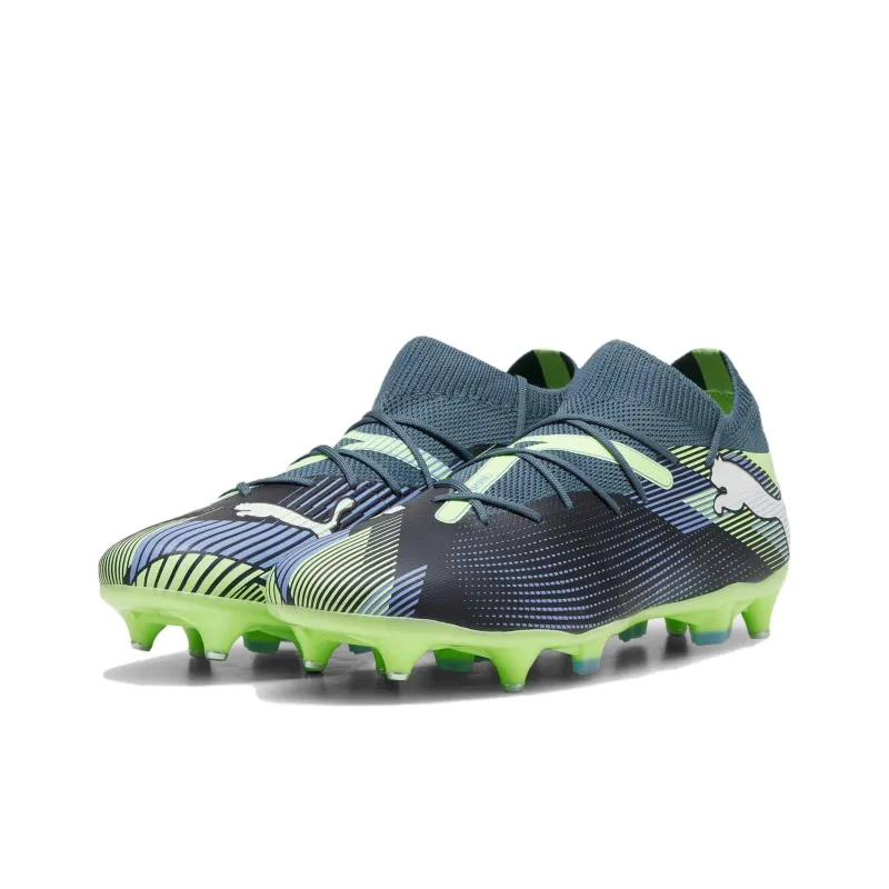 PUMA FUTURE 7 MATCH Soft Ground Anti-Slip Wear-Resistant Soccer Shoes Men's Gray Green-2
