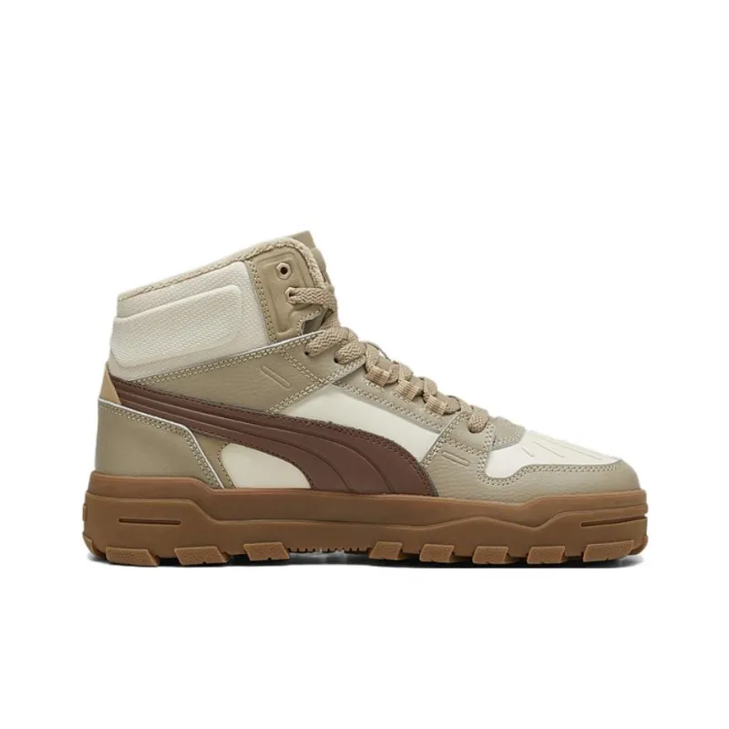 PUMA REBOUND Warm Slip Resistant Mid Top Skateboard Shoes Unisex Brown-1