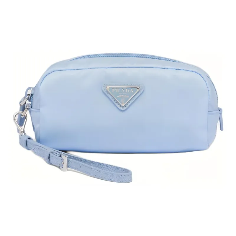 PRADA Recycled Nylon Clutch Women's Light Blue-0