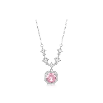 WANLIACC Alloy Square Diamond Necklace Women's