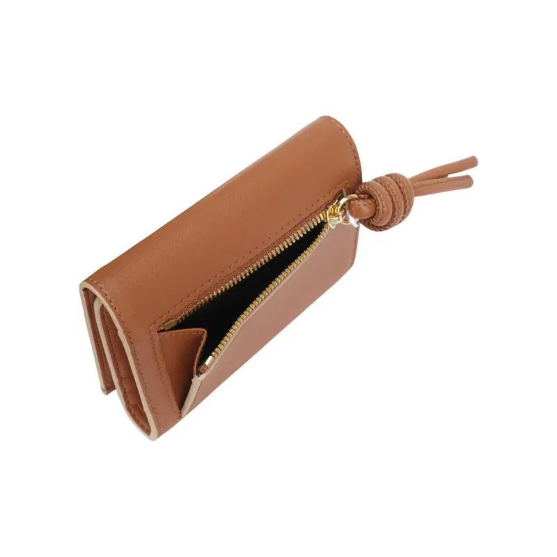 GANNI Recycled Leather Wallet Women's Caramel Coffee Coffee-3