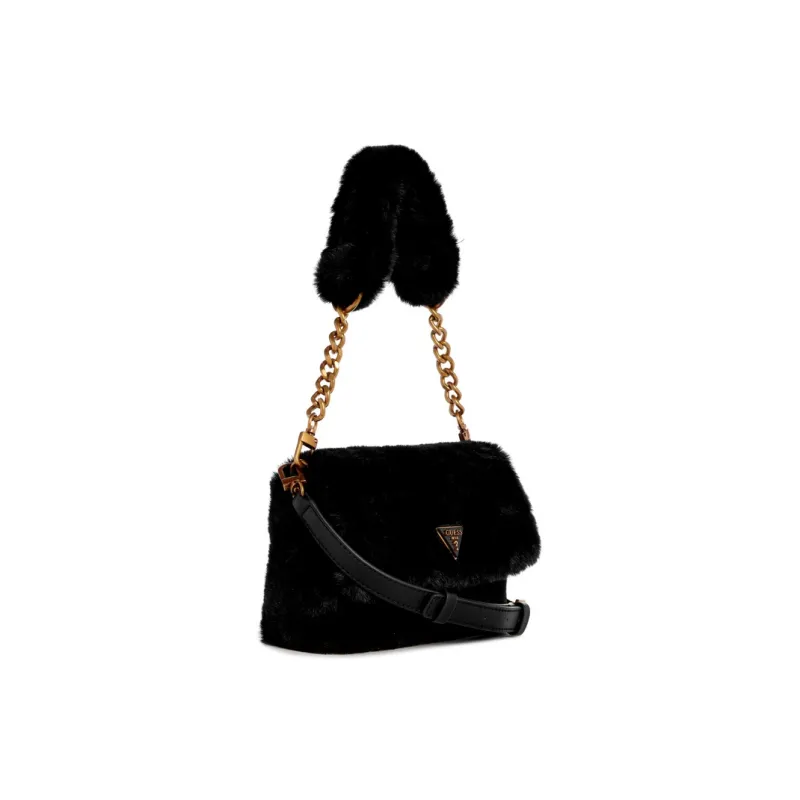 GUESS Artificial Leather Small Square Bag Shoulder Bag Medium Size Women's Black-1