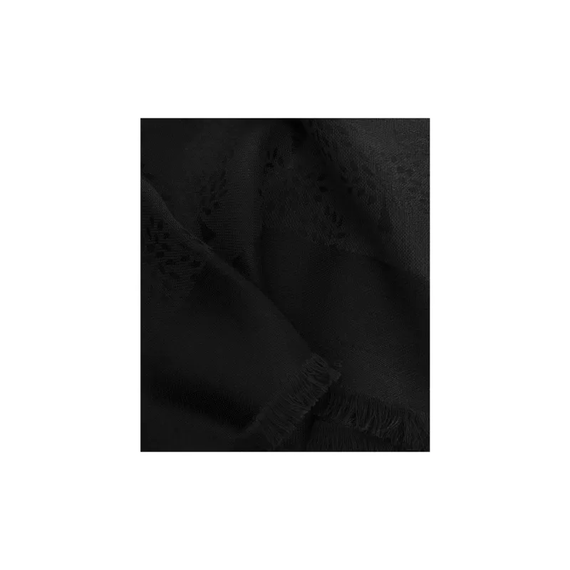 Mulberry Silk Organic Cotton Knit Scarves Men's Black-2