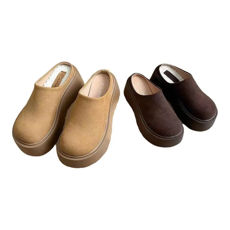 ALPLUME Women's Home Slippers Dark Brown Camel-6
