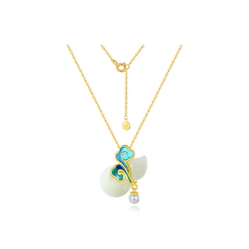 GOLDFISH ALLEY Gifts Hetian Jade Necklaces Jasper Unisex Pale Greenish White Jade Women's