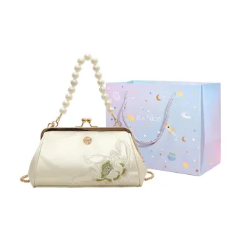 GOX PU Shoulder Bag, Crossbody Bag, Handbag Women's Ecru