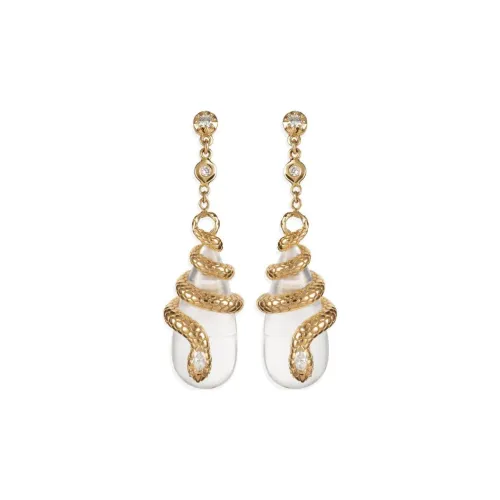 CHANEL 2008 Cc Button Dangle Clip on Earrings