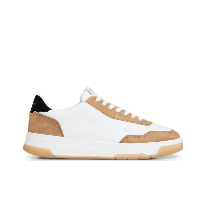 HUGO BOSS Wear-Resistant Low-Top Skateboard Shoes Women's White Brown-4