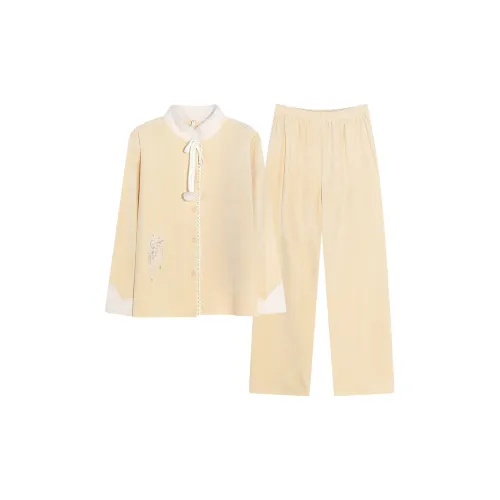 WANANNI Pajama Set Women's Yellow