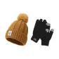 Yellow Hats & Caps+Black Glove