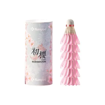KUMPOO First Cherry Pink 6 Pack Duck Feather Everyday Training Shuttlecocks