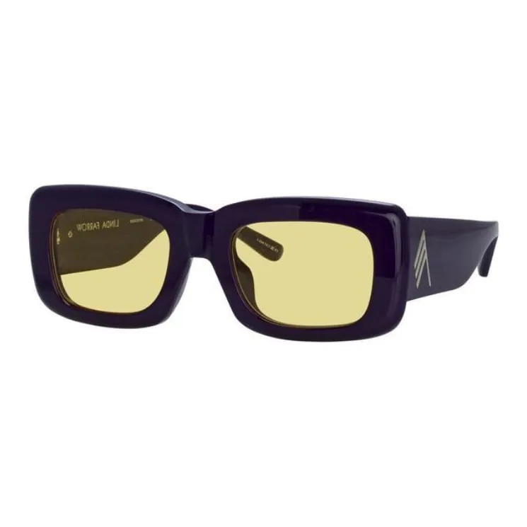 The Attico X Linda Farrow Rectangular Frame Sunglasses-0