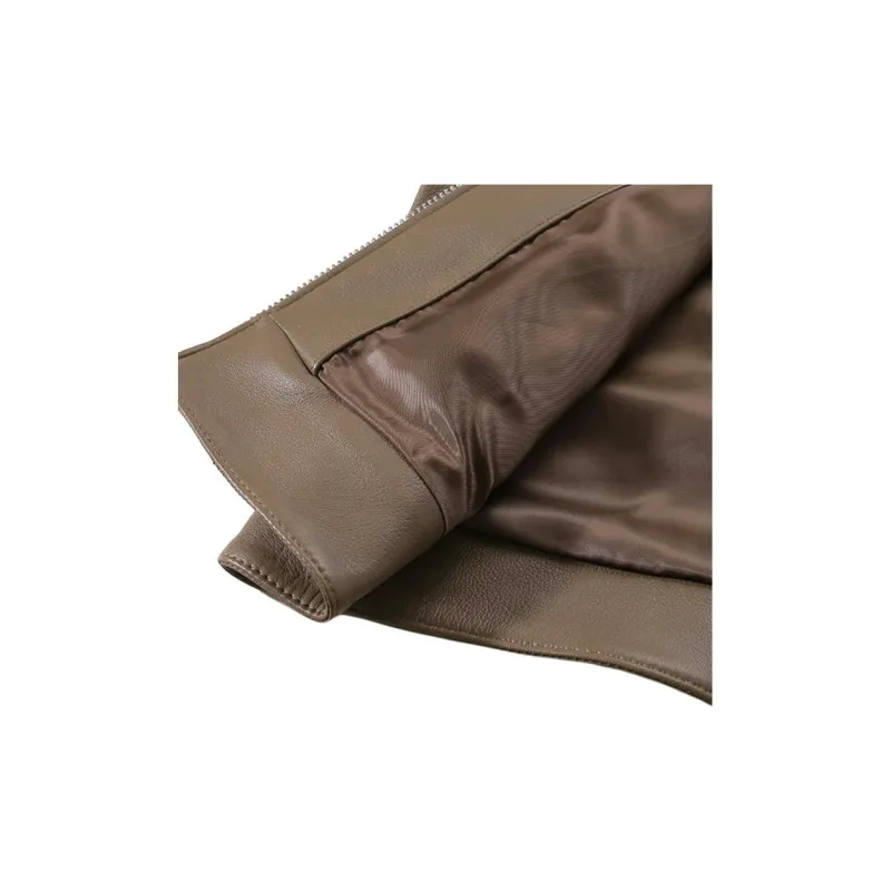 HUGO BOSS SS24 Leather Jacket Men's Brown-4