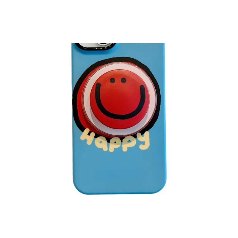 Sopi Acrylic Material Smiley Face Magnetic Stand Phone Cases Compatible With IPhone 16/15 Pro Max/Apple 13/14 Pro/Max-2