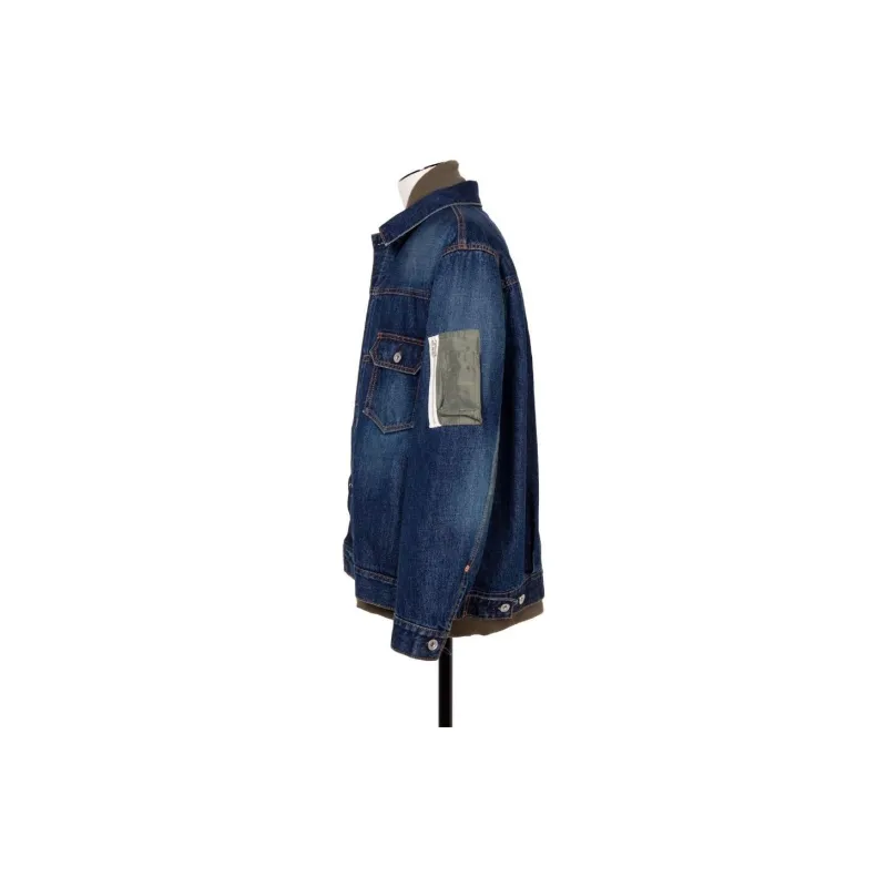 Sacai Layered Effect Buttoned Denim Jacket-2